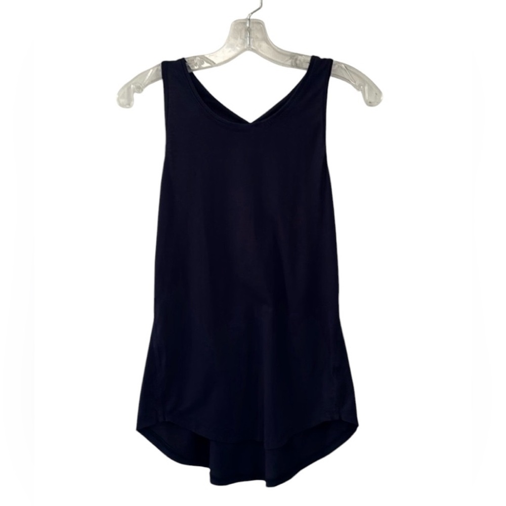 Athleta Navy Blue Tank With Criss Cross Keyhole Back Size Small